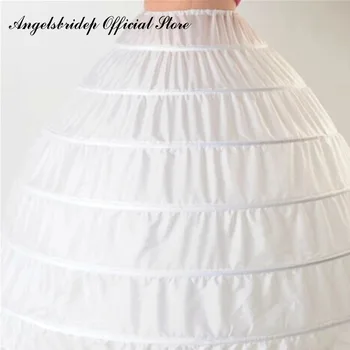 Angelsbridep חדש 6 חישוקים תחתוניות ההמולה עבור שמלת נשף שמלות חתונה Underskirt כלה אביזרי כלה קרינולינה
