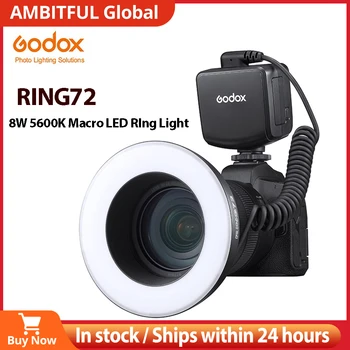 Godox RING72 8W 5600K מאקרו הובילו טבעת אור DSLR Canon Nikon המצלמה