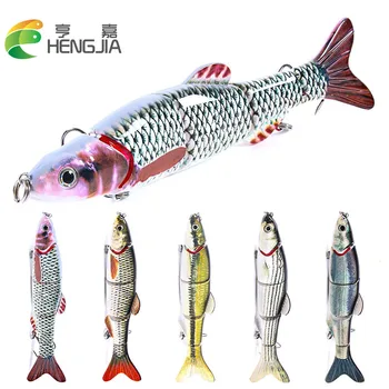 HENGJIA 16cm 40 גרם דיג Wobbler 3D מציאותי 5 פלחים גדולים Swimbait קשה פיתיון דיג פיתיון דמוי דג שוקע לפתות