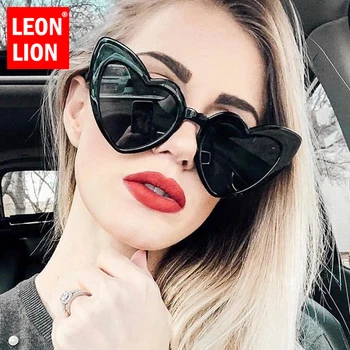 LeonLion אוהב את הלב משקפי שמש נשים איכות גבוהה משקפי שמש וינטג מתכת ציר משקפיים נשים רטרו, משקפי שמש בגוונים לנשים