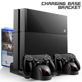 PS4/PS4 סלים/PS4 PRO אנכי עומד עם מאוורר קירור מקרר בקר כפול מטען טעינה עבור סוני פלייסטיישן 4