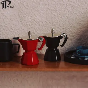 בית בובות מיניאטורי קפה סיר מתכת קומקום מכונת קפה דגם צעצוע קפה מכשיר מטבח ביתי דגם קישוט צעצוע של בית הבובות