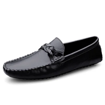 גברים נעליים מזדמנים עור אמיתי לנשימה גברים בטלן נעלי חיצוני רך חיצונית נעליים אנטי להחליק תפירה נעליים שטוחות גברים מוקסינים