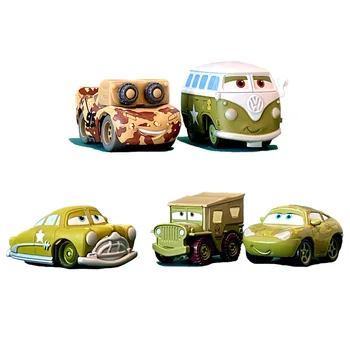 דיסני פיקסאר מכוניות מיני הסוואה צבא ירוק מתכת למות הליהוק מכונית צעצוע אוטובוס סאלי DocHudson סמל להגדיר ילדים ילד הצעצועים לאסוף את המתנה