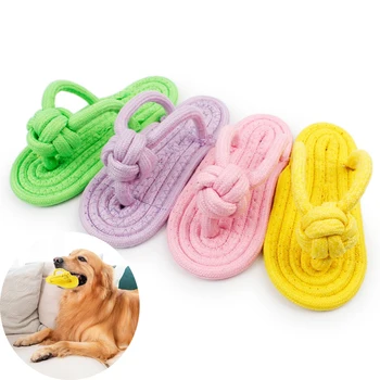 הכלב ללעוס קשר צעצוע חבל כותנה נעלי בית חיות מחמד צעצוע ניקוי השיניים לנשוך עמיד ללעוס גור כלבים צעצוע אביזרים