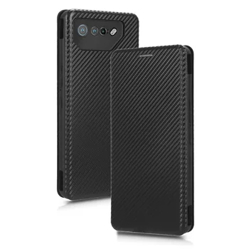 הפוך ultrathin סיבי פחמן העור Case For Asus רוג ' Phone 7 עור חריץ כרטיס הארנק Shockproof לכסות ForAsus ROGPhone 7 Ultimate