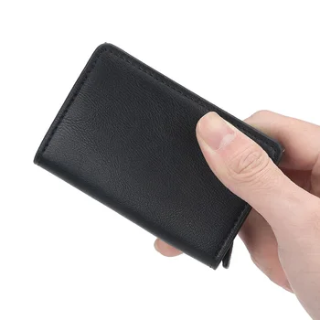חדשה למניעת גניבות גברים בציר בעל כרטיס האשראי חסימת Rfid ארנק עור PU יוניסקס מידע אבטחה ארנק אלומיניום