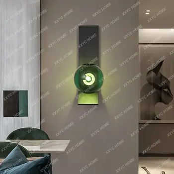 ירוק כהה פיח זכוכית בחדר השינה ליד המיטה מנורת קיר נורדי הקיר בסלון תלויה המנורה מודרני מינימליסטי מנורת קיר