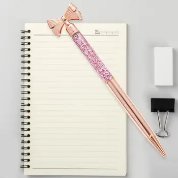 כדור נקודת עט מלוטש ייבוש מהיר מתנות מתוקות Bowknot מתכת כתיבה עט עט החתימה ציוד לבית הספר