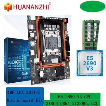 לוח האם x99 ערכת xeon HUANANZHI 4MF LGA 2011 v3 זיכרון ddr4 2133MHz 16GB(2*8GB) RECC ו-E5 2690 V3 מעבד משולב NVME