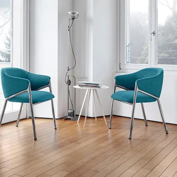 נורדי אופנה בד האוכל הכיסא עיצוב משענת הגב יחיד ספה כסא מינימליסטי מודרני מרפסת פנאי כורסאות TG