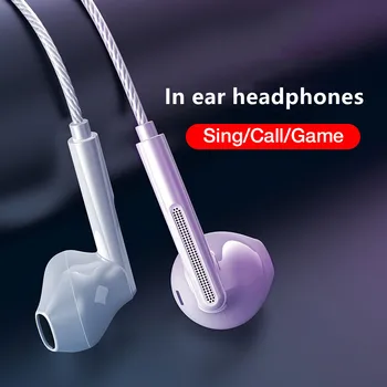 נייד Wired אוזניות כבד בס באוזן אוזניות עם מיקרופון סטריאו אוזניות חוט המשחק אוזניות מתאים עבור אנדרואיד/Huawei/Xiaomi