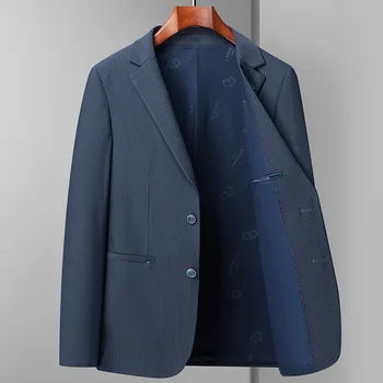 סרוגים אלסטי החליפה של הגברים 2023 אביב אופנה חדשה נאה אירועים מגמה מקרית צמר חליפה עסקים של גברים יחיד מערב המעיל