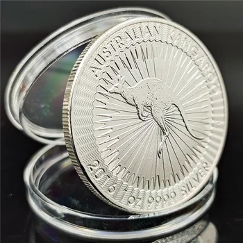 קנגורו מטבע זכרון מצופה כסף תג מתכת עגול מטבעות 2016/2021 שאינו מטבע מטבעות