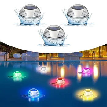שמש מים צף אור RGB LED אורות מתחת למים טבולות המנורה בריכת שחייה אורות חיצונית IP68, עמיד למים מנורת לילה
