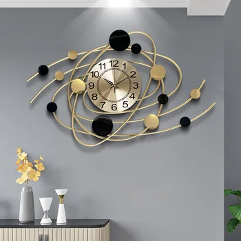גדול שעון קיר יצירתי קישוט סלון סקנדינבי מינימליסטי שקט מתכת שעונים כוכב בצורת הביתה לצפות